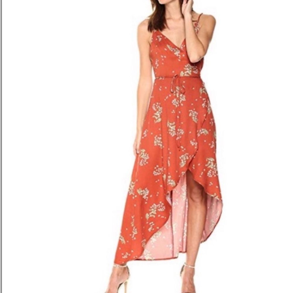 Somedays Lovin rust burnt orange true wrap dress size large
